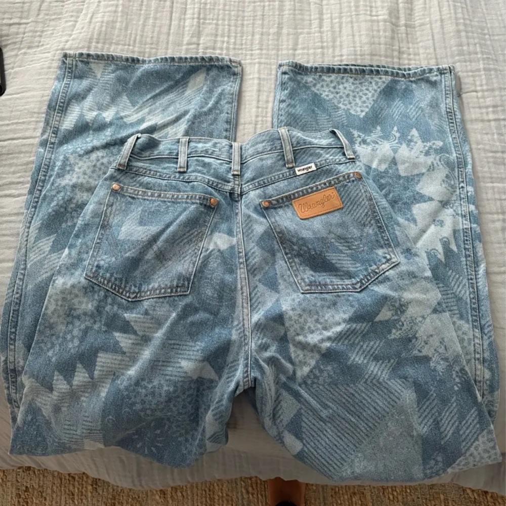 Wrangler Blue Quilt Patterned Jeans